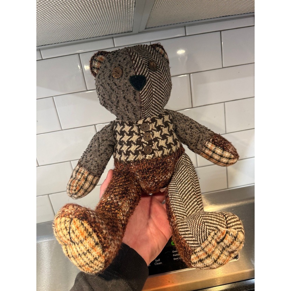 Vintage Fossil Patchwork Teddy Bear